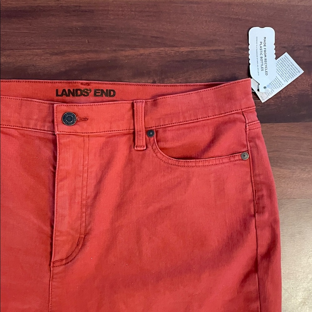 Lands' End Fall Dark Orange Cotton Stretch Jeans Trousers 16